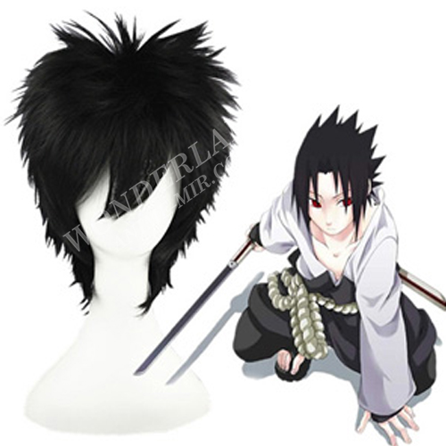 Косплей парик Наруто - Саске Учиха черный 35см / Naruto - Sasuke Uchiha wig